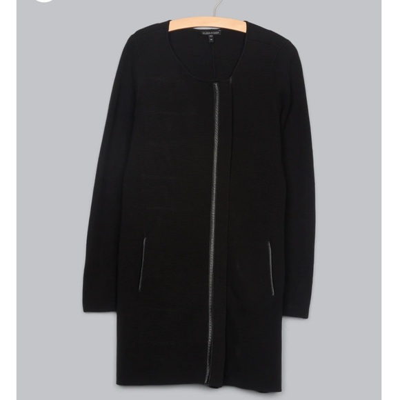 Eileen Fisher Sweaters - Eileen Fisher Black Silk Duster Jacket Size 1X
